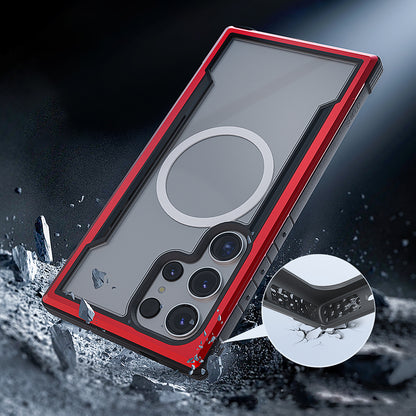 Galaxy S24 Ultra Kılıf M-safe Şarj Özellikli Airbagli Raptic Shield Serisi Şeffaf Arka Yüzey Kapak