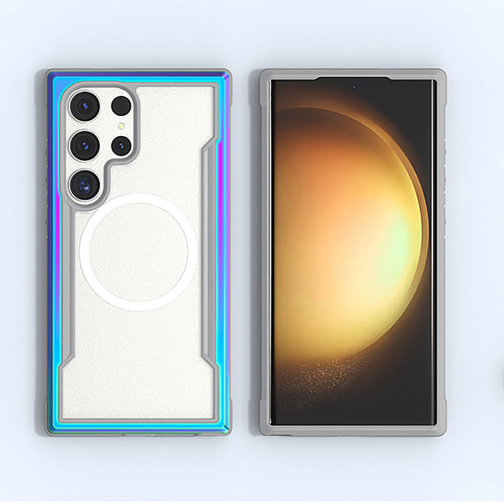 Galaxy S24 Ultra Kılıf M-safe Şarj Özellikli Airbagli Raptic Shield Serisi Şeffaf Arka Yüzey Kapak