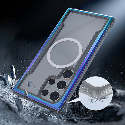 Galaxy S24 Ultra Kılıf M-safe Şarj Özellikli Airbagli Raptic Shield Serisi Şeffaf Arka Yüzey Kapak