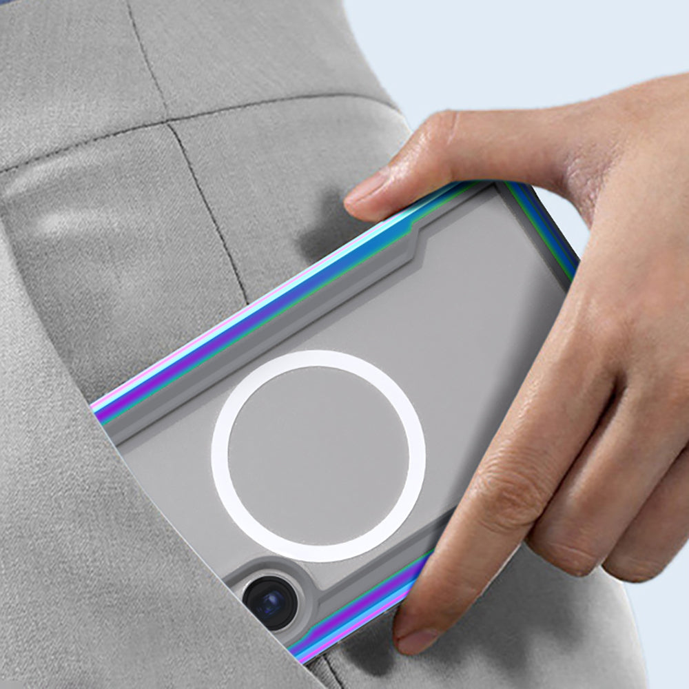 Galaxy S24 Ultra Kılıf M-safe Şarj Özellikli Airbagli Raptic Shield Serisi Şeffaf Arka Yüzey Kapak