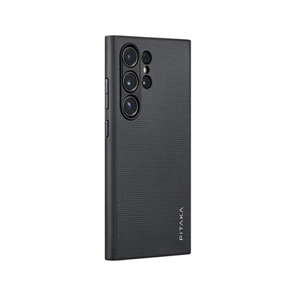 Galaxy S24 Ultra Kılıf M-safe Şarj Özellikli Aramid Fiber 3 Fonksiyon Butonlu Pitaka PinButton Serisi Kapak