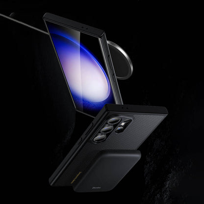 Galaxy S24 Ultra Kılıf M-safe Şarj Özellikli Karbon Fiber Benks Montage Hybrid ArmorPro Kevlar Kapak