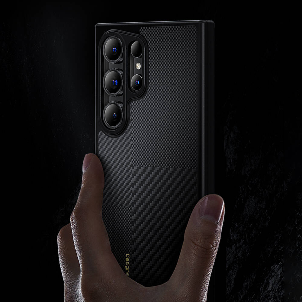 Galaxy S24 Ultra Kılıf M-safe Şarj Özellikli Karbon Fiber Benks Montage Hybrid ArmorPro Kevlar Kapak