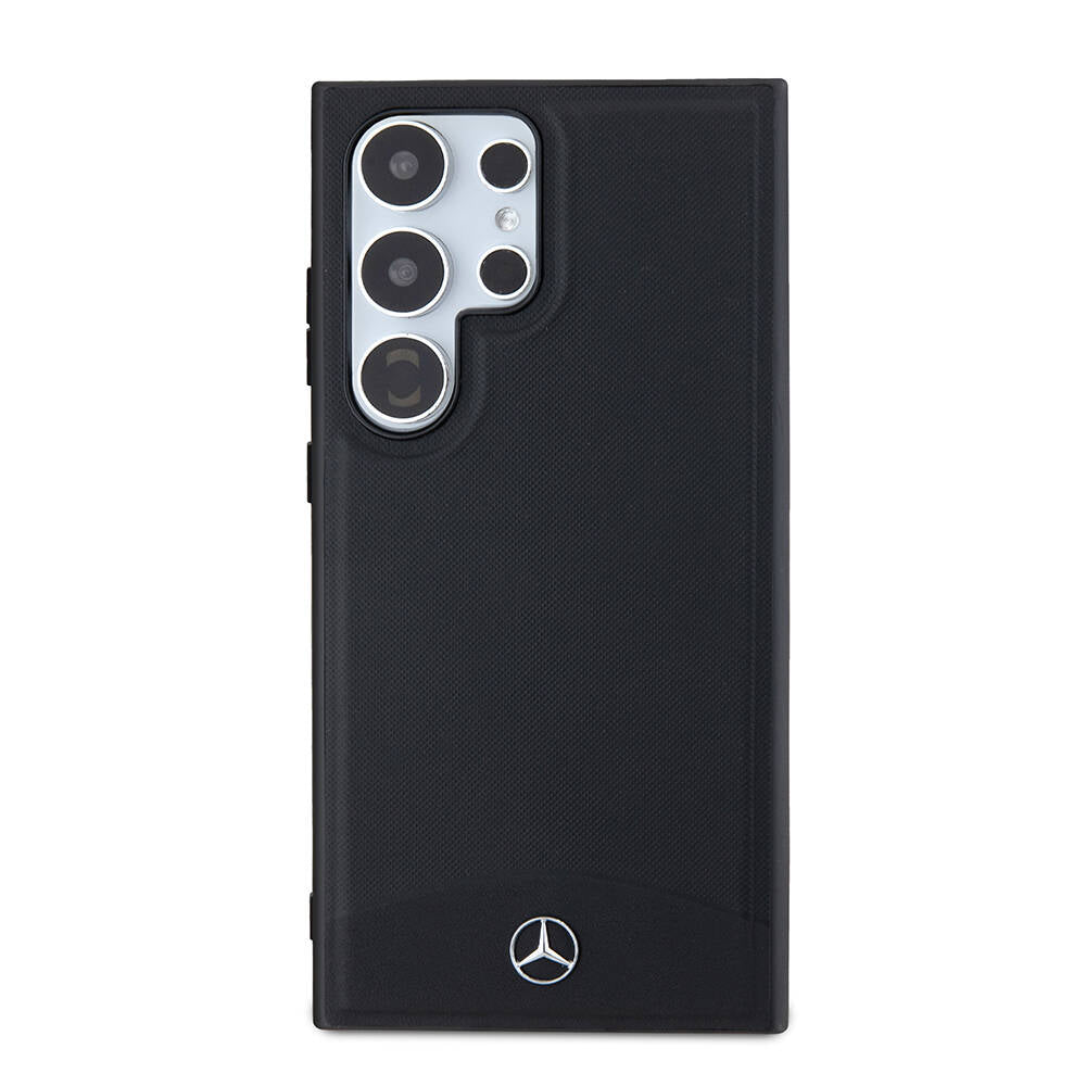 Galaxy S24 Ultra Kılıf Mercedes Benz Orjinal Lisanslı M-safe Şarj Özellikli Deri Dokumalı Sade Kapak