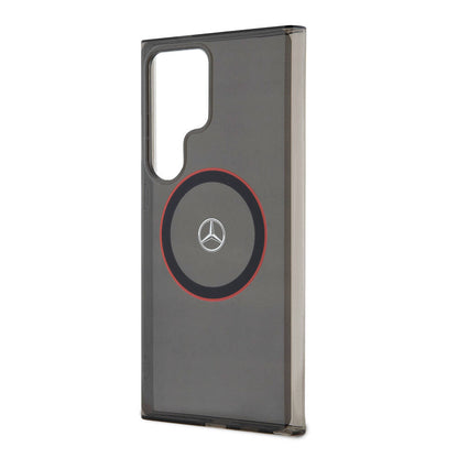 Galaxy S24 Ultra Kılıf Mercedes Benz Orjinal Lisanslı M-safe Şarj Özellikli IML Yıldız Logolu Red Ring Kapak