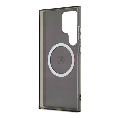 Galaxy S24 Ultra Kılıf Mercedes Benz Orjinal Lisanslı M-safe Şarj Özellikli IML Yıldız Logolu Red Ring Kapak