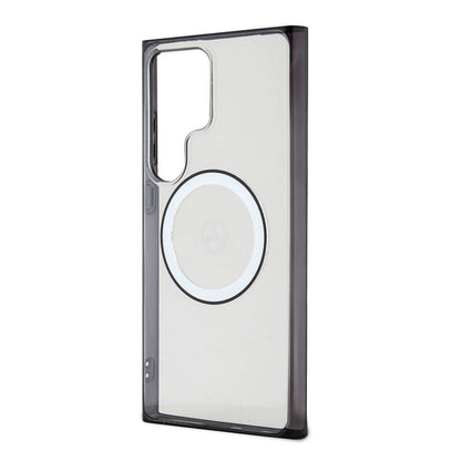Galaxy S24 Ultra Kılıf Mercedes Benz Orjinal Lisanslı M-safe Şarj Özellikli PC TPU Transparan Black Ring Kapak