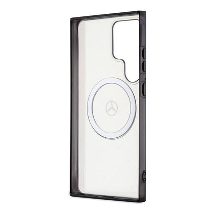 Galaxy S24 Ultra Kılıf Mercedes Benz Orjinal Lisanslı M-safe Şarj Özellikli PC TPU Transparan Black Ring Kapak