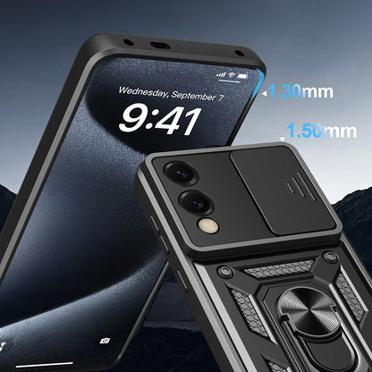 Galaxy S25 Edge Kılıf Magnetik Standlı Kamera Korumalı Zore Sürgülü Vega Kapak