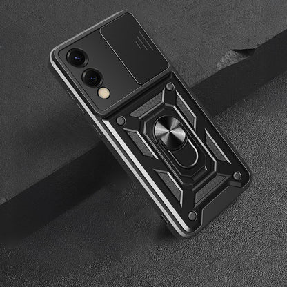 Galaxy S25 Edge Kılıf Magnetik Standlı Kamera Korumalı Zore Sürgülü Vega Kapak