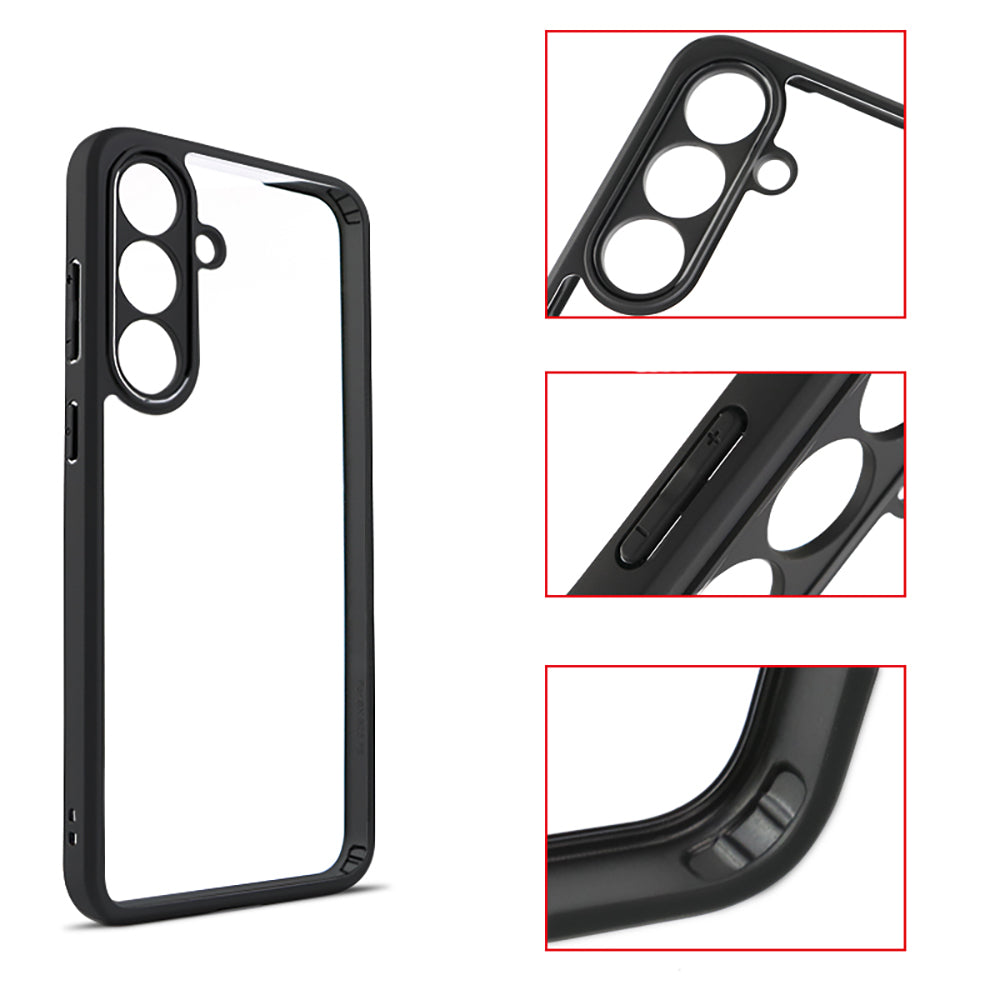 Galaxy S25 FE Kılıf Kamera Korumalı Şeffaf Arka Yüzey Zore New Roll Kapak