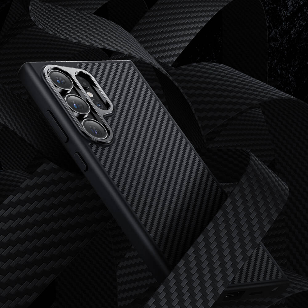 Galaxy S25 Kılıf Karbon Fiber M-safe Şarj Özellikli Benks Hybrid ArmorPro 600D Kevlar Kapak