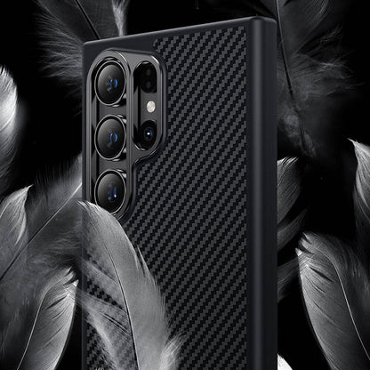 Galaxy S25 Kılıf Karbon Fiber M-safe Şarj Özellikli Benks Hybrid ArmorPro 600D Kevlar Kapak