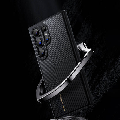 Galaxy S25 Kılıf M-safe Şarj Özellikli Karbon Fiber Benks Montage Hybrid ArmorPro Kevlar Kapak