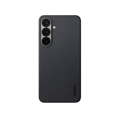 Galaxy S25 Kılıf M-safe Şarj Özellikli 600D Aramid Fiber Pitaka Ultra-Slim Classic Serisi Black-Grey Twill Kapak