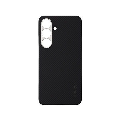 Galaxy S25 Kılıf M-safe Şarj Özellikli 600D Aramid Fiber Pitaka Ultra-Slim Classic Serisi Black-Grey Twill Kapak