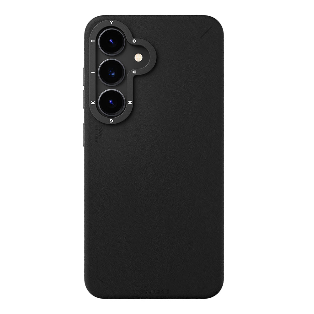 Galaxy S25 Kılıf M-safe Şarj Özellikli Basit Mat Deri Desenli Youngkit Tech Fashion Serisi Kapak