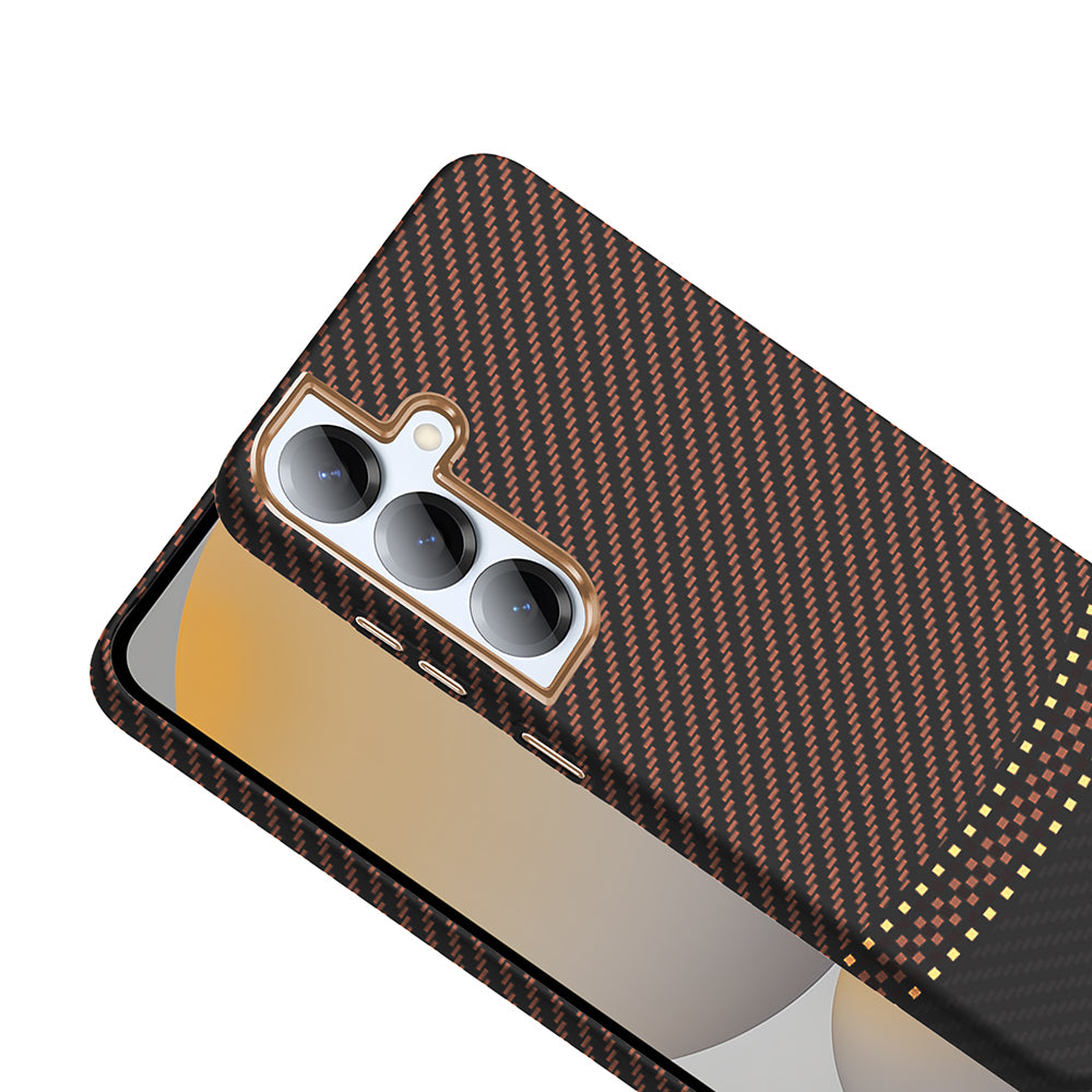 Galaxy S25 Plus Kılıf M-safe Şarj Özellikli Karbon Fiber Görünümlü Zore Gros Kapak