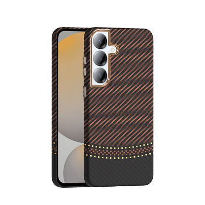 Galaxy S25 Plus Kılıf M-safe Şarj Özellikli Karbon Fiber Görünümlü Zore Gros Kapak