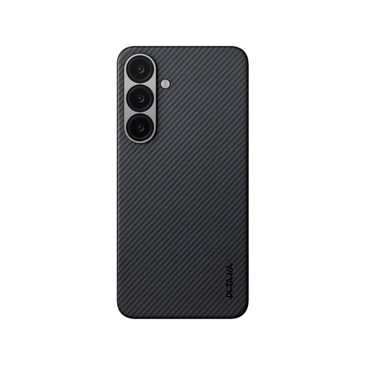 Galaxy S25 Plus Kılıf M-safe Şarj Özellikli 600D Aramid Fiber Pitaka Ultra-Slim Classic Serisi Black-Grey Twill Kapak