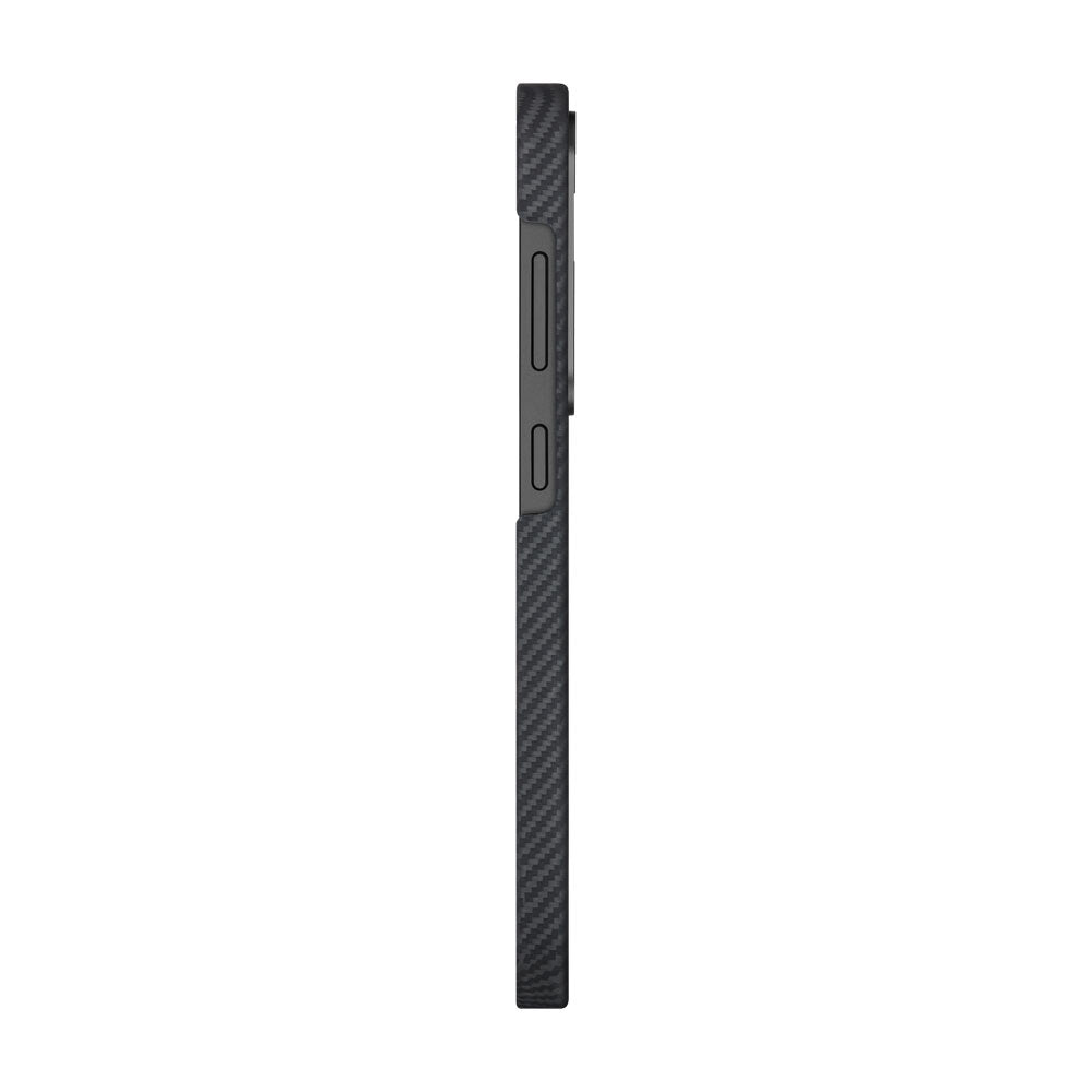Galaxy S25 Plus Kılıf M-safe Şarj Özellikli 600D Aramid Fiber Pitaka Ultra-Slim Classic Serisi Black-Grey Twill Kapak