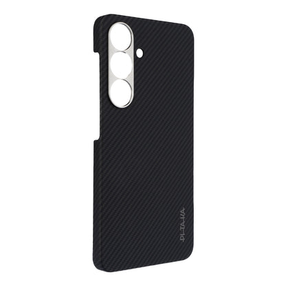 Galaxy S25 Plus Kılıf M-safe Şarj Özellikli 600D Aramid Fiber Pitaka Ultra-Slim Classic Serisi Black-Grey Twill Kapak