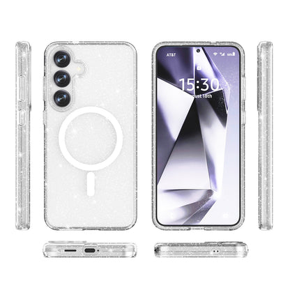 Galaxy S25 Plus Kılıf M-safe Şarj Özellikli Parlayan Simli Saydam Renkli Zore Allstar Kapak