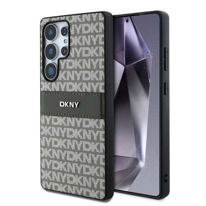 Galaxy S25 Ultra Kılıf DKNY Orjinal Lisanslı Kartlıklı 3D Yazılı Repeat Texture Pattern Kapak