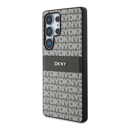 Galaxy S25 Ultra Kılıf DKNY Orjinal Lisanslı Kartlıklı 3D Yazılı Repeat Texture Pattern Kapak