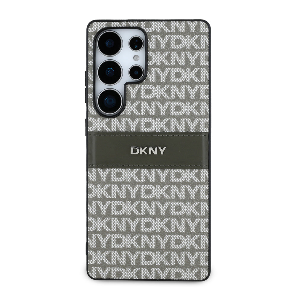 Galaxy S25 Ultra Kılıf DKNY Orjinal Lisanslı Kartlıklı 3D Yazılı Repeat Texture Pattern Kapak