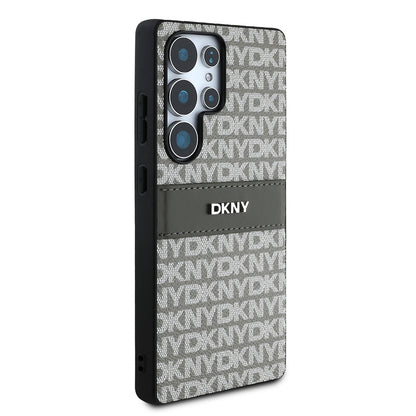 Galaxy S25 Ultra Kılıf DKNY Orjinal Lisanslı Kartlıklı 3D Yazılı Repeat Texture Pattern Kapak