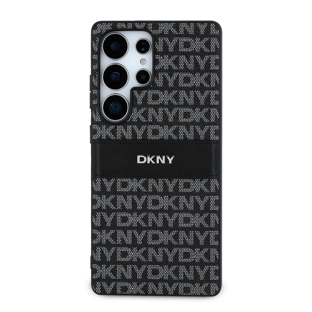 Galaxy S25 Ultra Kılıf DKNY Orjinal Lisanslı Kartlıklı 3D Yazılı Repeat Texture Pattern Kapak