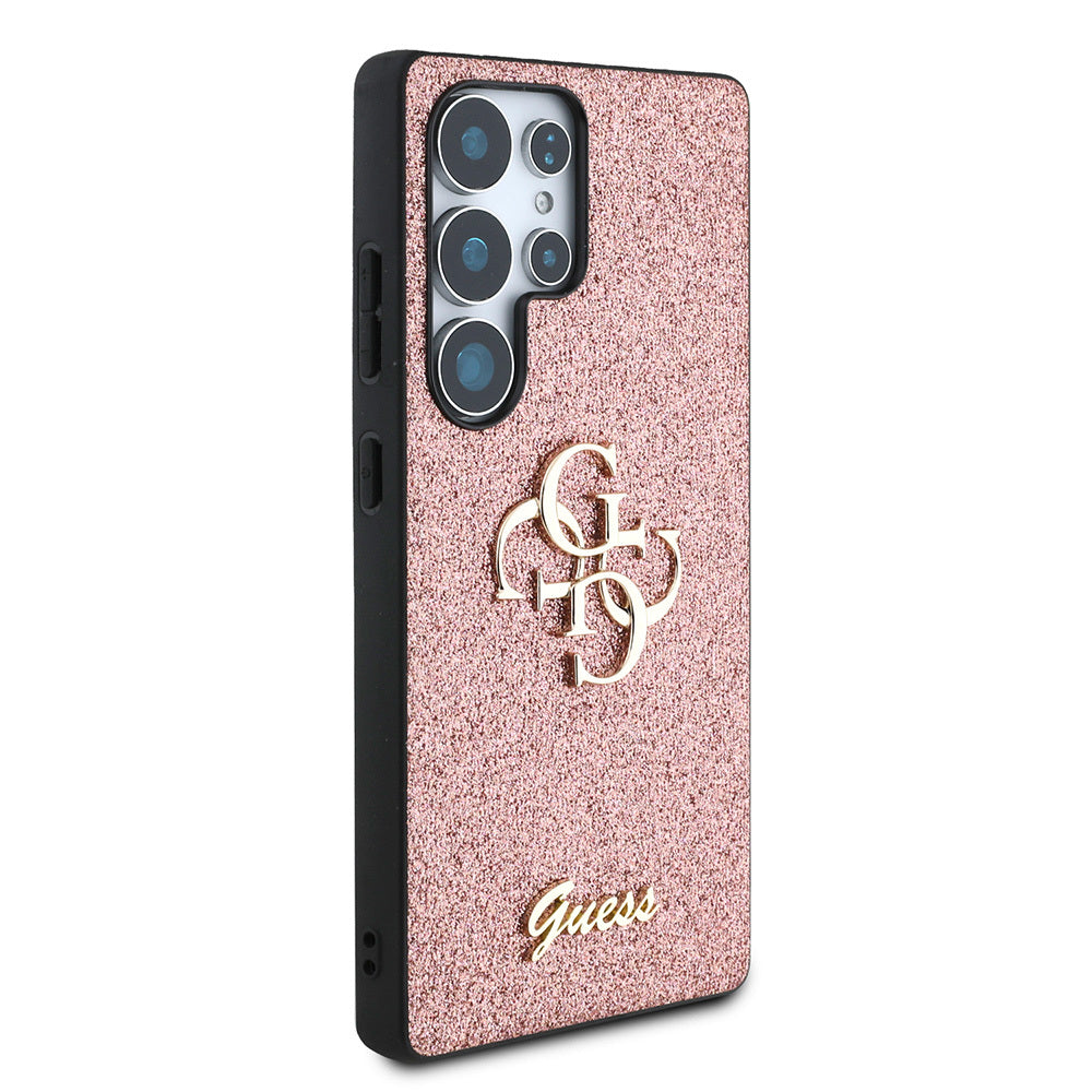 Galaxy S25 Ultra Kılıf Guess Orjinal Lisanslı 4G Büyük Metal Logolu Glitter Kapak