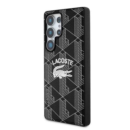 Galaxy S25 Ultra Kılıf Lacoste Orjinal Lisanslı M-safe Şarj Özellikli Mono Vintage Logo Kapak