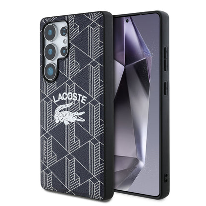 Galaxy S25 Ultra Kılıf Lacoste Orjinal Lisanslı M-safe Şarj Özellikli Mono Vintage Logo Kapak
