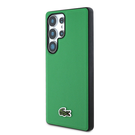 Galaxy S25 Ultra Kılıf Lacoste Orjinal Lisanslı PU Pike Desenli Arka Yüzey İkonik Timsah Dokuma Logolu Kapak