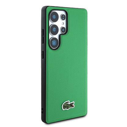 Galaxy S25 Ultra Kılıf Lacoste Orjinal Lisanslı PU Pike Desenli Arka Yüzey İkonik Timsah Dokuma Logolu Kapak