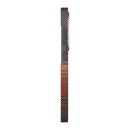 Galaxy S25 Ultra Kılıf M-safe Şarj Özellikli Aramid Fiber Pitaka Tactile Woven Sunset-Moonrise Serisi Kapak