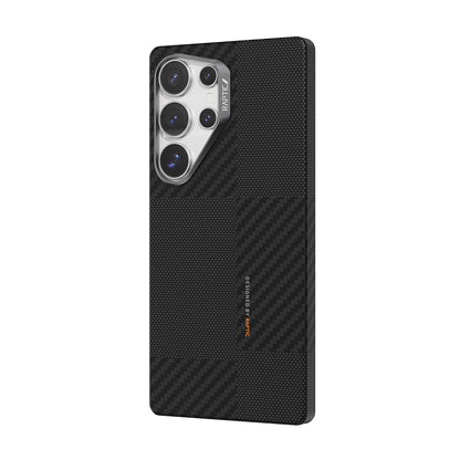 Galaxy S25 Ultra Kılıf M-safe Şarj Özellikli 600D Metal Kamera Çerçeveli Raptic Aramid Fiber Croxx Mondrian Serisi Kapak