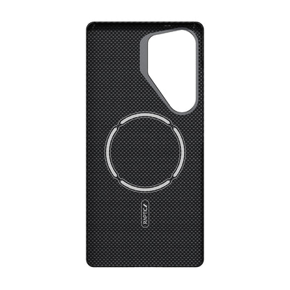 Galaxy S25 Ultra Kılıf M-safe Şarj Özellikli 600D Metal Kamera Çerçeveli Raptic Aramid Fiber Croxx Mondrian Serisi Kapak