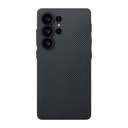Galaxy S25 Ultra Kılıf M-safe Şarj Özellikli Aramid Fiber 3 Fonksiyon Butonlu Pitaka PinButton Serisi Kapak