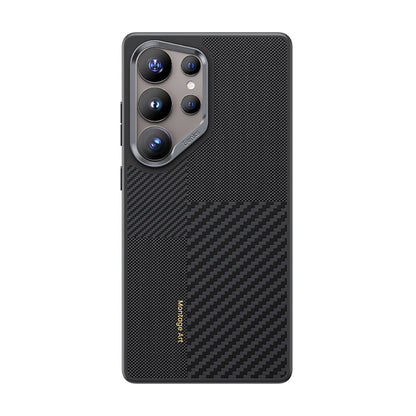 Galaxy S25 Ultra Kılıf M-safe Şarj Özellikli Karbon Fiber Benks Montage Hybrid ArmorPro Kevlar Kapak