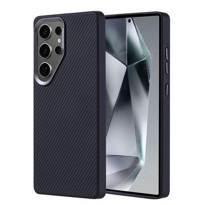 Galaxy S25 Ultra Kılıf M-safe Şarj Özellikli Karbon Fiber Görünümlü Zore Troy Kapak