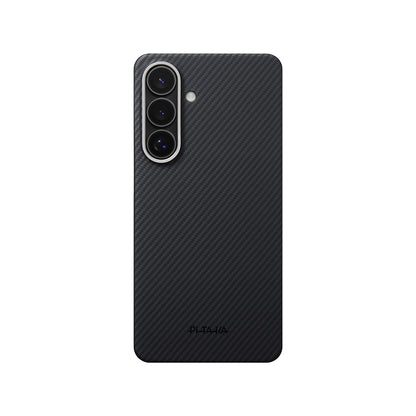 Galaxy S26 Kılıf M-safe Şarj Özellikli 600D Aramid Fiber Pitaka Edge Serisi Black-Grey Twill Kapak