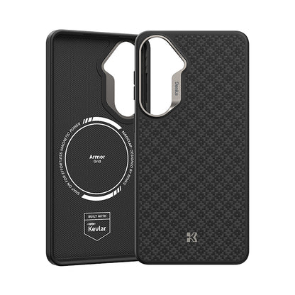 Galaxy S26 Kılıf M-Safe Şarj Özellikli Benks ArmorPro ArmorGrid Serisi Kevlar Kapak