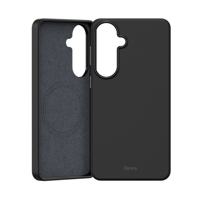 Galaxy S26 Plus Kılıf M-safe Şarj Özellikli Çizilmeye Dayanıklı Benks VitaPro Serisi PU Deri Kapak