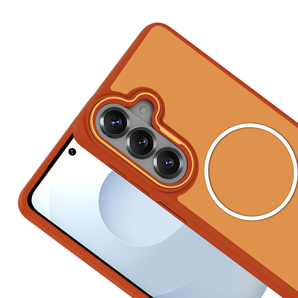 Galaxy S26 Plus Kılıf M-Safe Şarj Özellikli Metal Kamera Çerçeveli Zore Sanremo Silikon Kapak