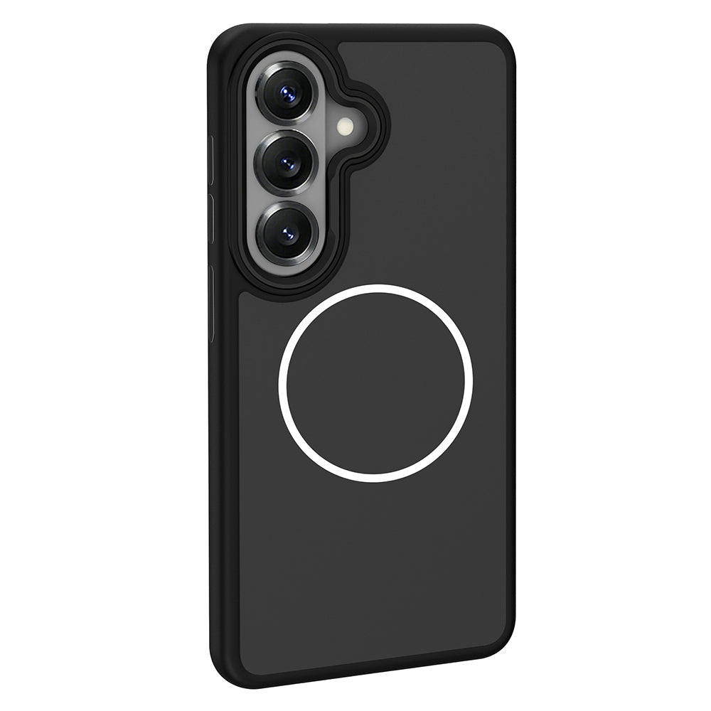Galaxy S26 Plus Kılıf M-Safe Şarj Özellikli Metal Kamera Çerçeveli Zore Sanremo Silikon Kapak