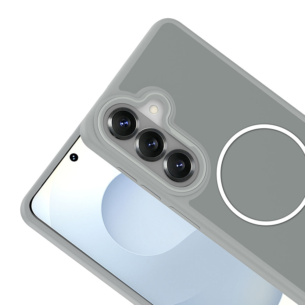Galaxy S26 Plus Kılıf M-Safe Şarj Özellikli Metal Kamera Çerçeveli Zore Sanremo Silikon Kapak