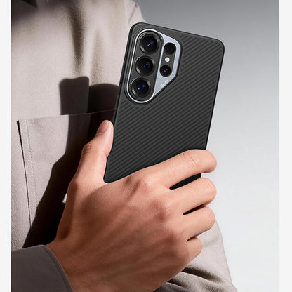 Galaxy S26 Ultra Kılıf Karbon Fiber M-safe Şarj Özellikli Benks Hybrid ArmorPro 600D Kevlar Kapak